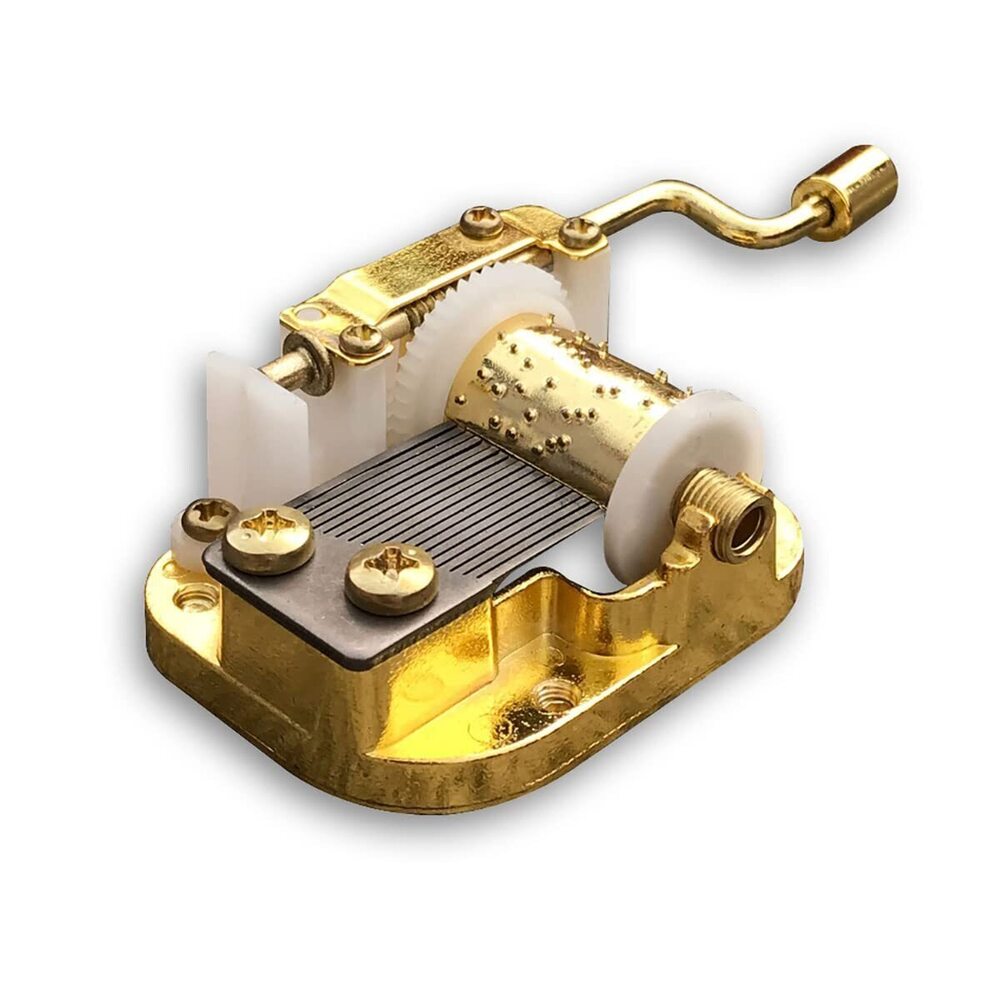 4063 Play I Believe Golden Music Box Spare Part Hand Crank Sankyo Musical
